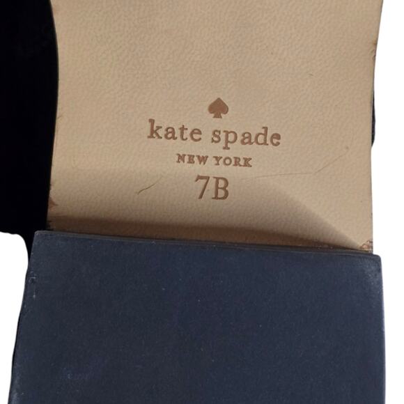 KATE SPADE Saddle Bootie Black Suede Ankle Boots Sz Side Zip 7 B Tassle $248 - Picture 11 of 13